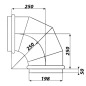 Preview: Skizze Wickelfalzrohrbogen 90 Grad Durchmesser 200 mm