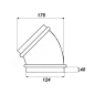 Preview: Wickelfalzrohrbogen 45 Grad Durchmesser 100 mm