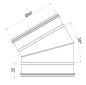 Preview: SkizzeWickelfalzrohrbogen 30 Grad Durchmesser 80 mm