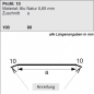 Preview: Aluminium Flachprofil 10/80/10mm, Länge 2 Meter,  HG 10