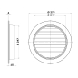 Preview: Skizze Wetterschutzgitter Aluminium Guss Anschluss Stutzen DN 250mm