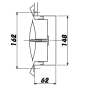 Preview: Skizze Abluft Tellerventil Edelstahl DN 150