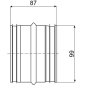 Preview: Skizze Wickelfalzrohr Verbinder Durchmesser 100 mm