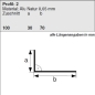 Preview: Aluminium Winkelprofil 70/30 Länge 1 Meter, HG 2