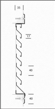 Lamellengitter feststehend aus Edelstahl 30 x 20 cm