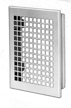 Lüftungsgitter Stahlblech 140 x 185 mm und Einbaurahmen