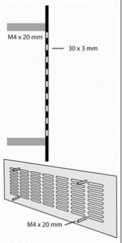 Lüftungsblech, Stegblech Edelstahl gebürstet 500 x 80 mm