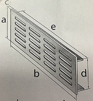 Stegblech Lüftungsgitter eloxiert 400 x 40 mm Heizkörperblech