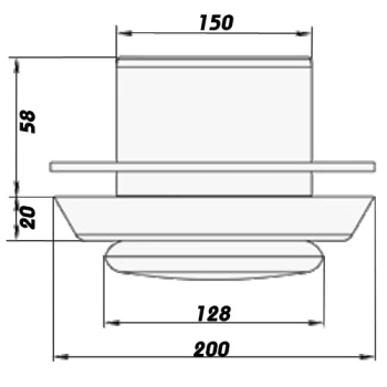 Skizze Abluftventil PVC weiß System 150