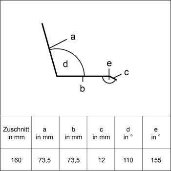 Anschlussprofilblech Aluminium natur Länge 1,25 Meter