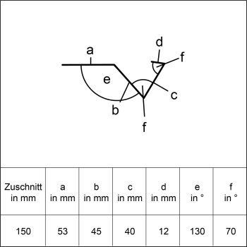 Vordach Dachrinne Aluminium natur V- Mini 1,10 Meter, incl. Montagematerial