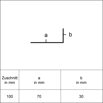 Winkelprofil 70 x 30mm Aluminium natur Länge 1,25 Meter