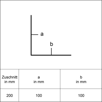 Winkelprofil 100 x 100mm Aluminium anthrazit Länge 1,25 Meter