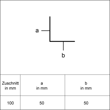 Winkelprofil 50 x 50mm Aluminium natur Länge 1,25 Meter