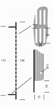 Lüftungsblech, Stegblech Aluminium eloxiert 1000 x 130 mm