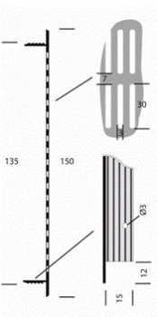 Lüftungsblech, Stegblech Aluminium eloxiert 1000 x 150 mm