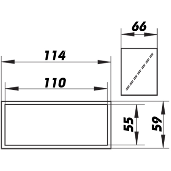 Skizze Flachkanal Verbinder mit Rückstauklappe System 110x55