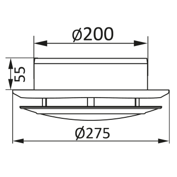 Skizze Zuluft Tellerventil PVC weiß System 200