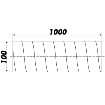 Skizze Wickelfalzrohr Durchmesser 100mm Länge 1000mm