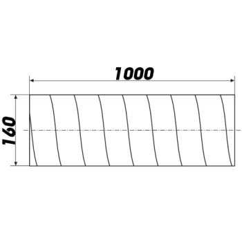 Skizze Wickelfalzrohr Durchmesser 160mm Länge 1000mm
