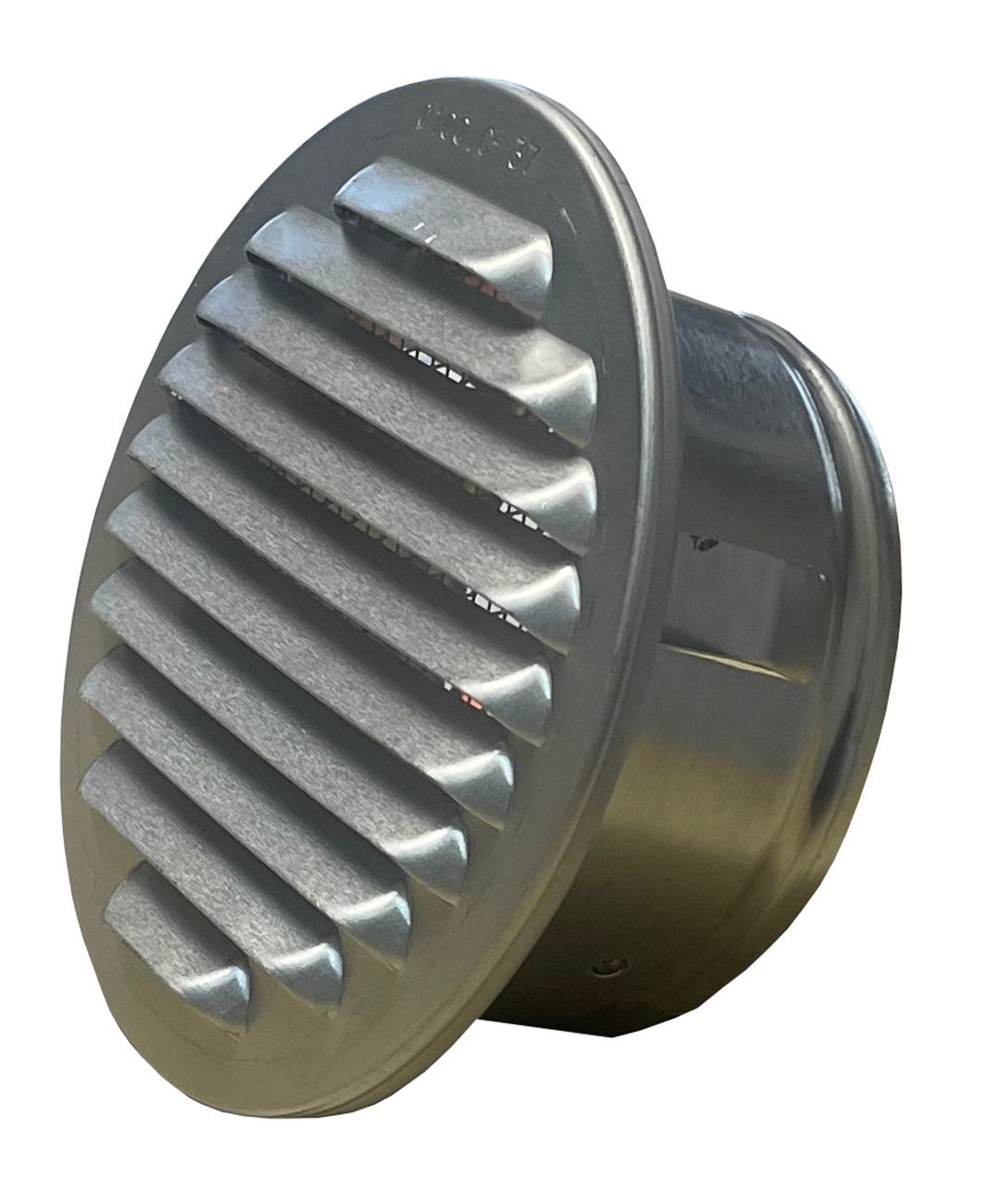 TROBAK - Lüftungsgitter Aluminium natur mit Stutzen DN 115-120 mm
