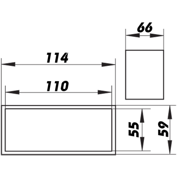 Skizze Flachkanalverbinder System 110 x 55