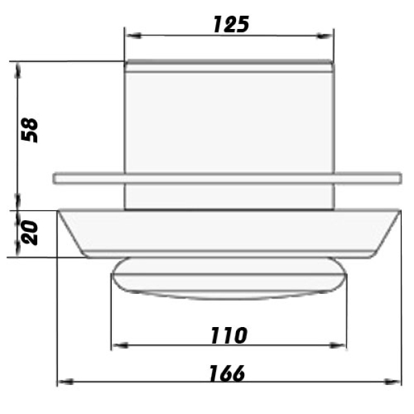 Skizze Abluftventil PVC weiß System 125