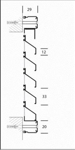 Lamellengitter Wandanbau L-Form 225 x 225 mm, Aluminium eloxiert