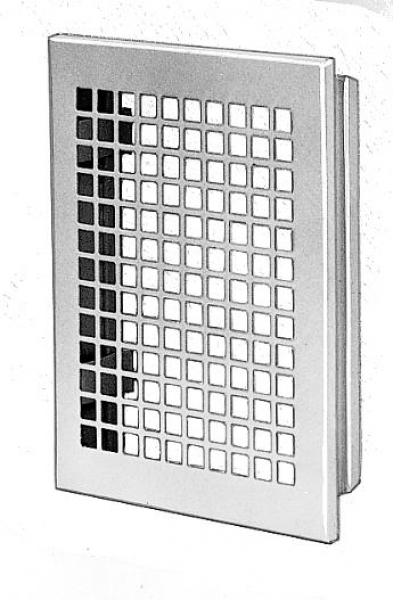 Lüftungsgitter Stahlblech 140 x 185 mm und Einbaurahmen