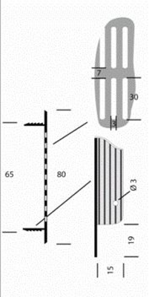 Lüftungsblech, Stegblech Aluminium eloxiert 200 x 80 mm