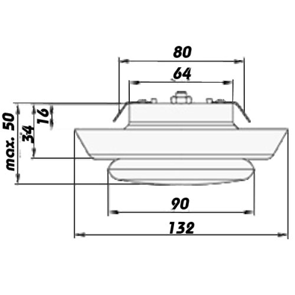 Skizze Abluftventil PVC weiß System 100