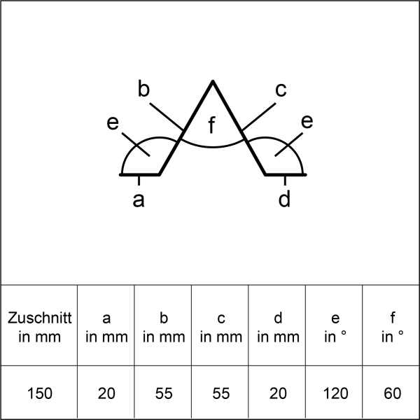 Hutprofilblech Aluminium natur Länge 1,25 Meter