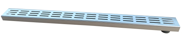 Entwässerungsrinnen Edelstahl superflach Rost Längsschlitzdesign SET Typ 9, System 35/80