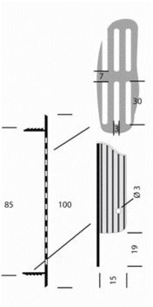 Lüftungsblech, Stegblech Aluminium eloxiert 1000 x 100 mm