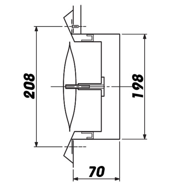 Skizze Abluft Tellerventil Edelstahl DN 200