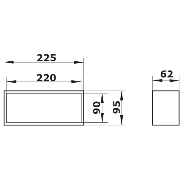 Flachkanalverbinder für Flachkanal 220 x 90 mm